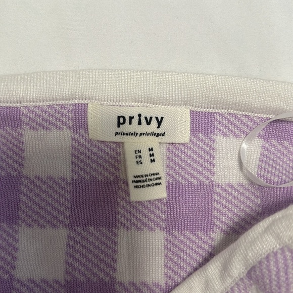 3/$15 Purple gingham bandeau top medium - Picture 3 of 3